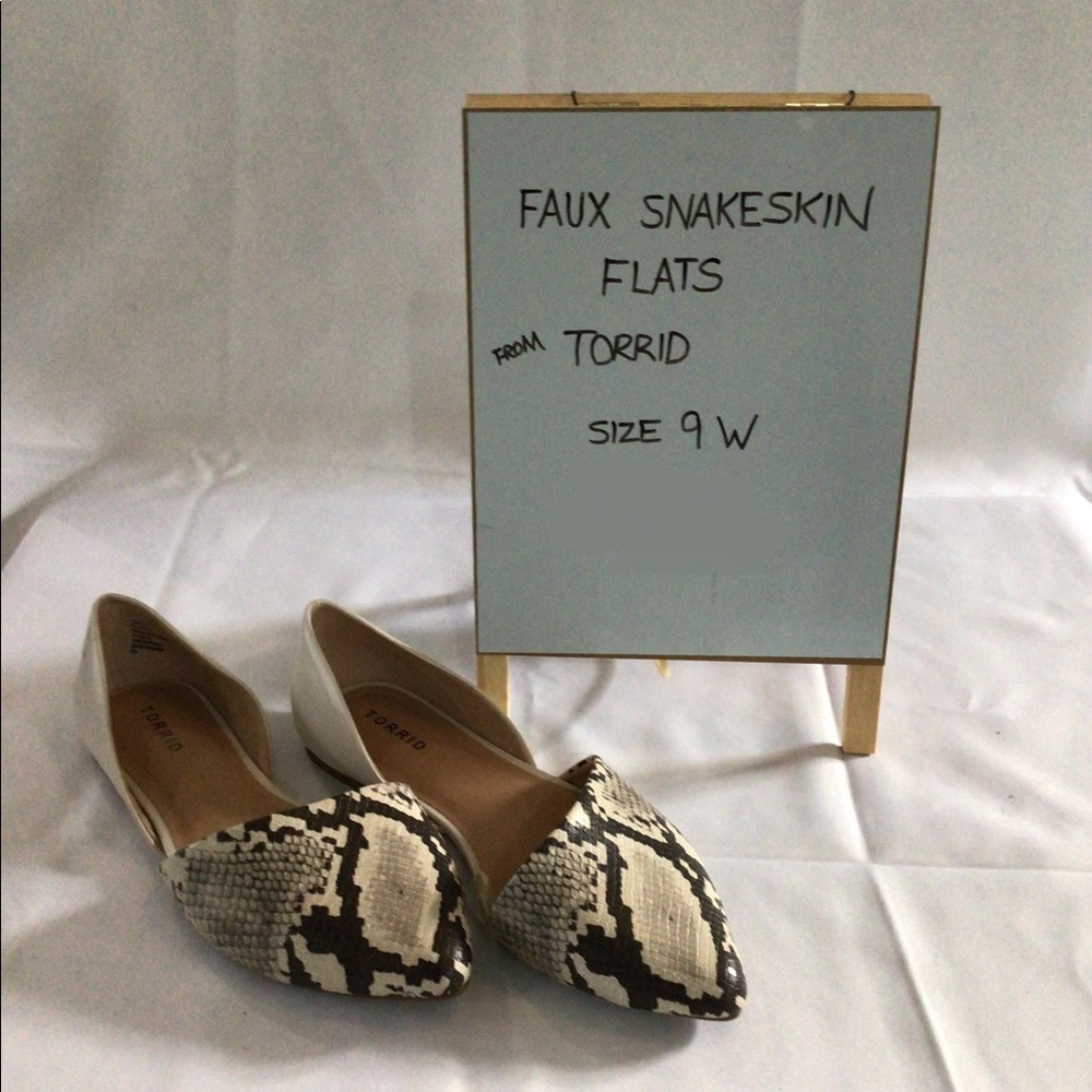 Faux Snakeskin Flats